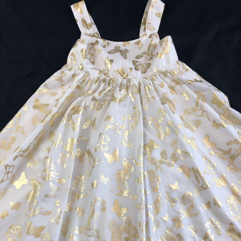 Girls Gold Butterflies and Hummingbirds H&M Dress